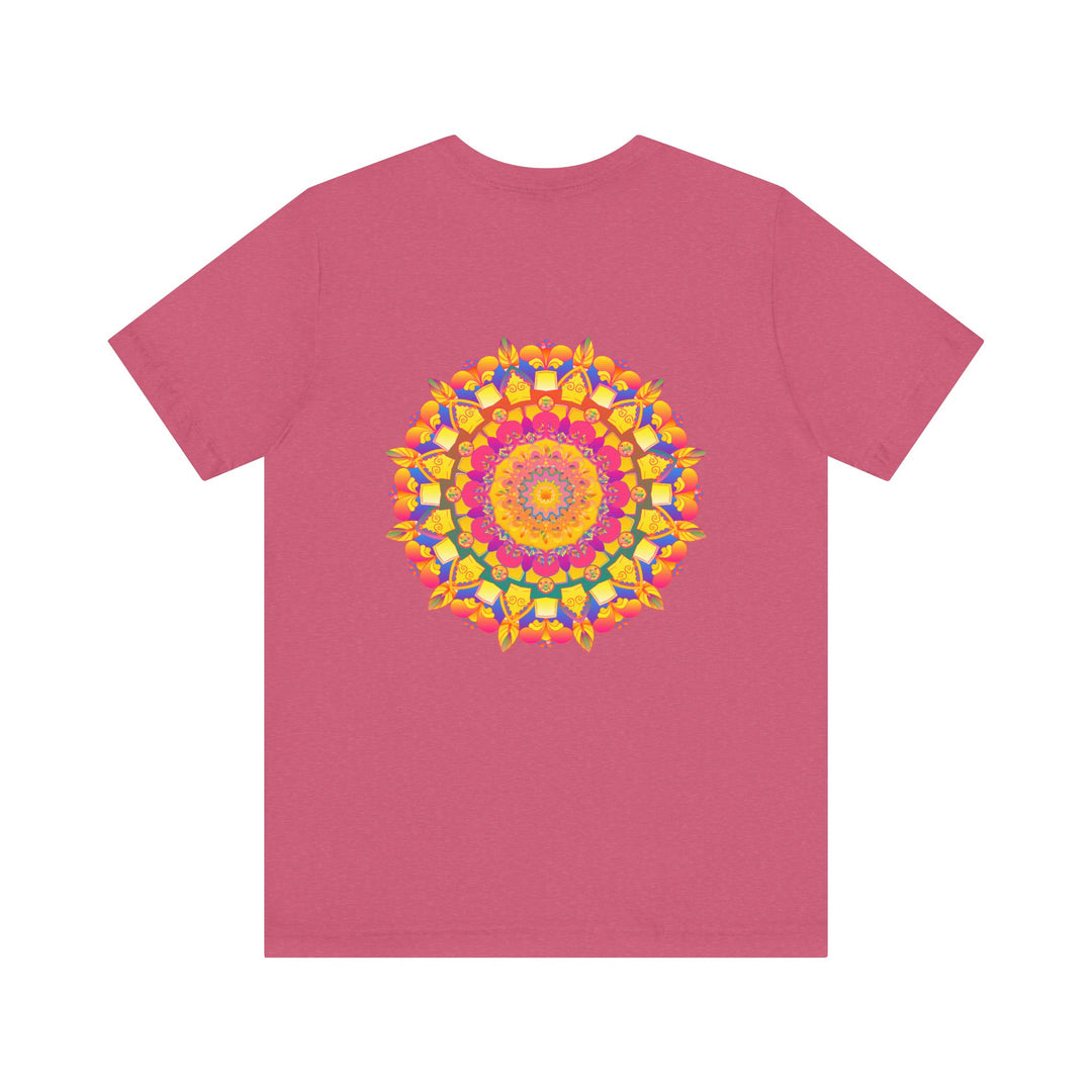 Colorful and intricate mandala design t-shirt promoting peace and harmony