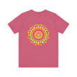 Colorful and intricate mandala design t-shirt promoting peace and harmony
