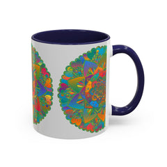 Beautiful mandala art mug with colorful floral design, perfect for enjoying your favorite hot beverages in style and adding a pop of color to your kitchen decor