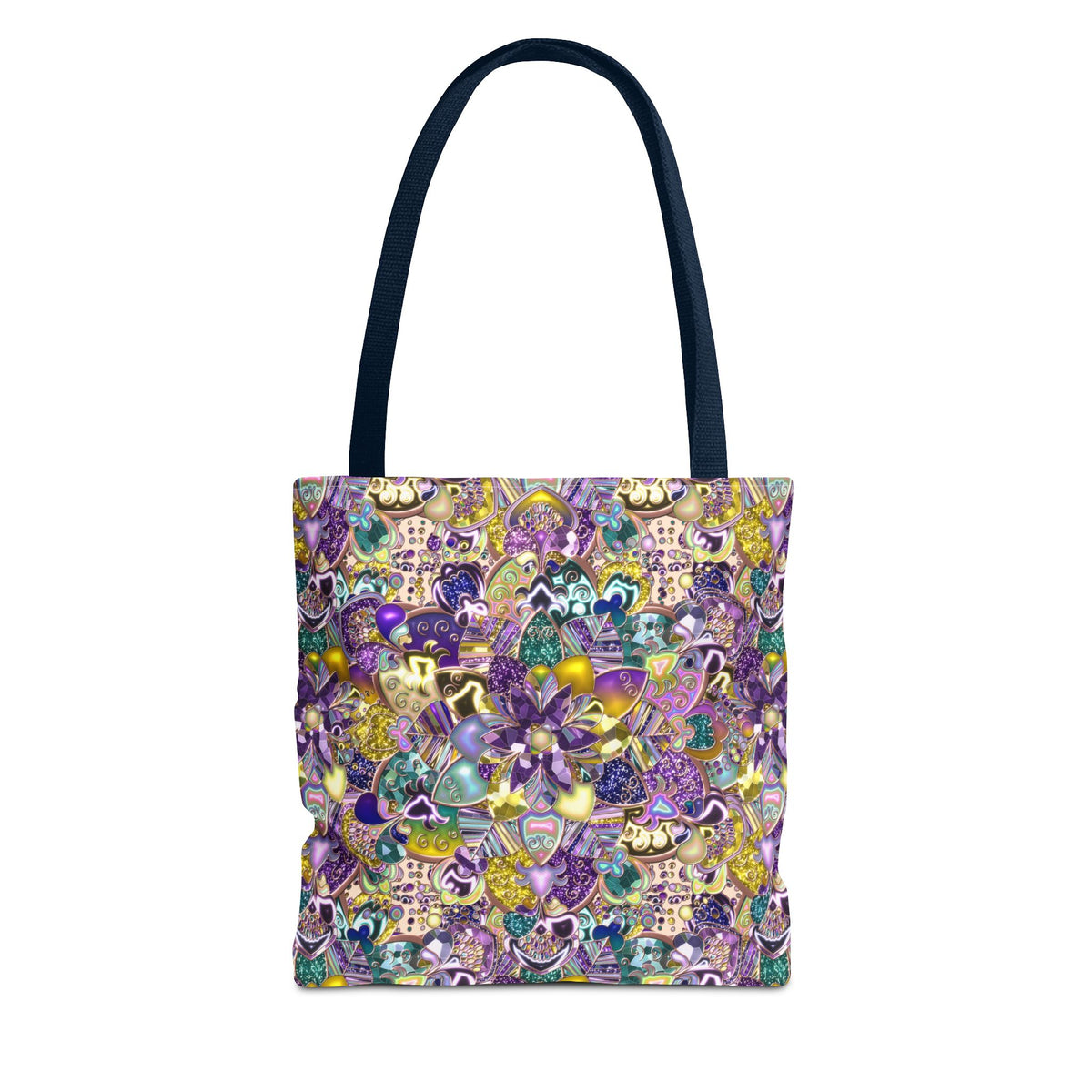 Colorful Purple Floral Pattern Tote Bag