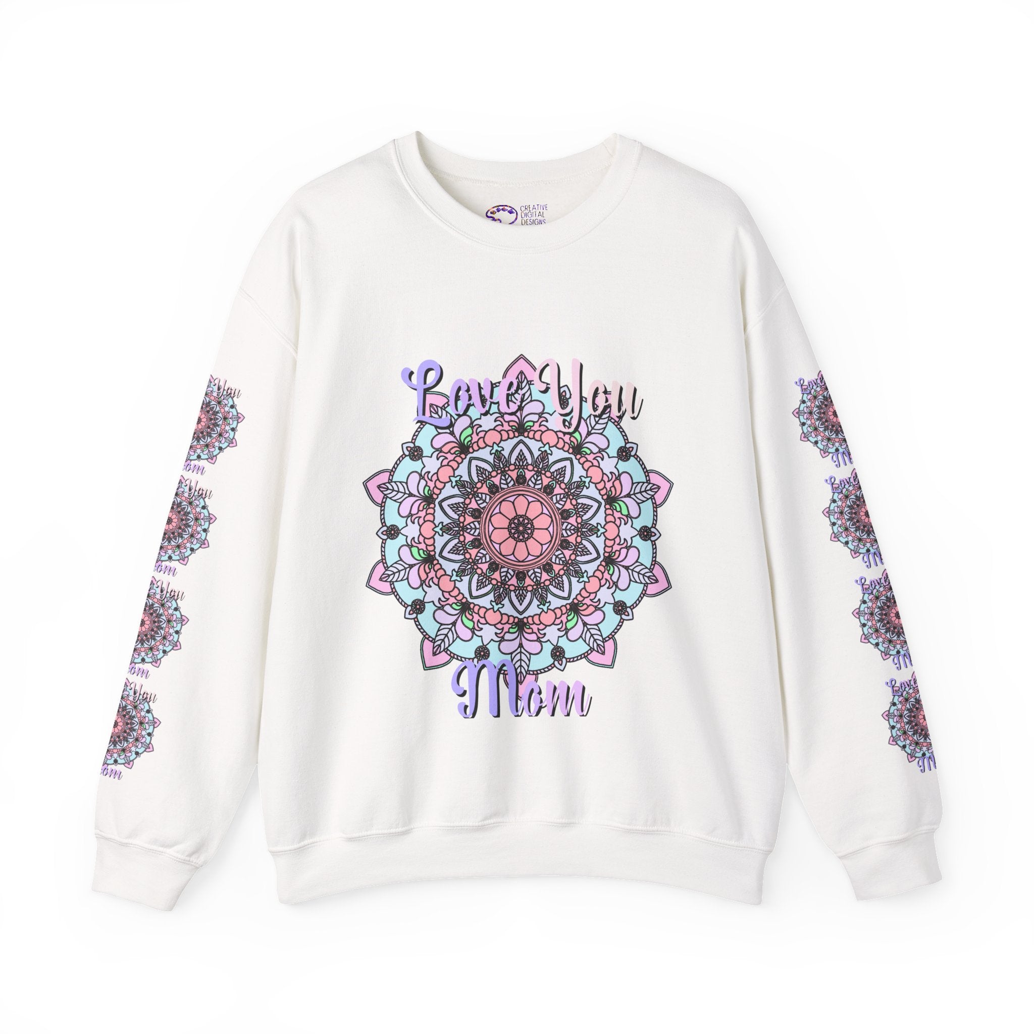 Mandala Sweatshirt for Mom with Heartfelt Design in Soft Hues