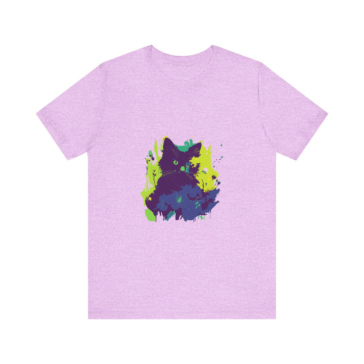 Black Cat Mystery - Abstract T-Shirt featuring a bold and vibrant design