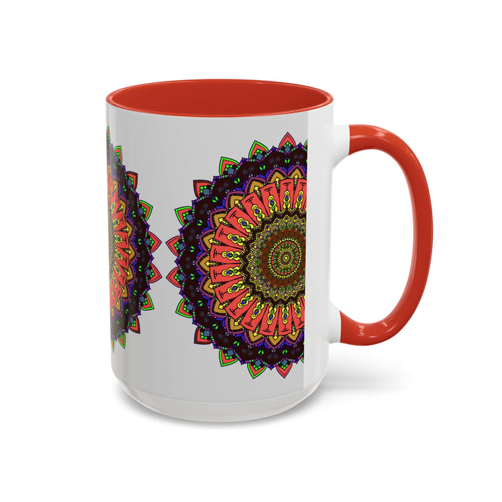 Colorful and spiritual Mandala Art Mug featuring intricate designs and vibrant colors