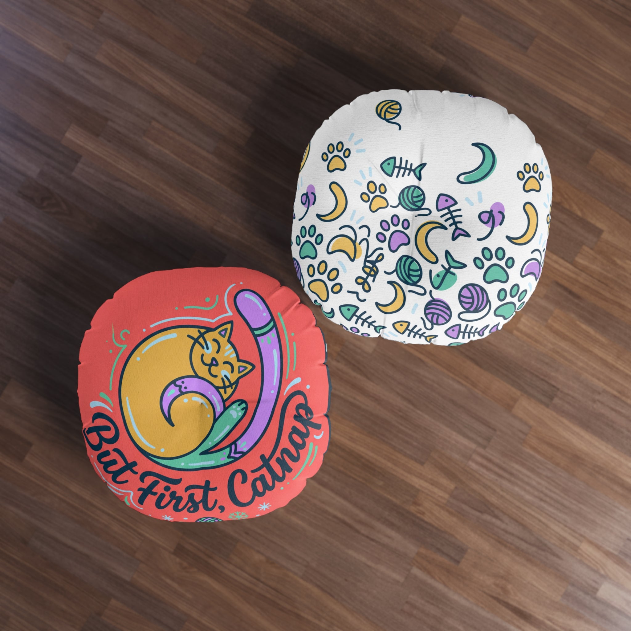 Cozy Curl Cat Floor Pillow — But First, Catnap