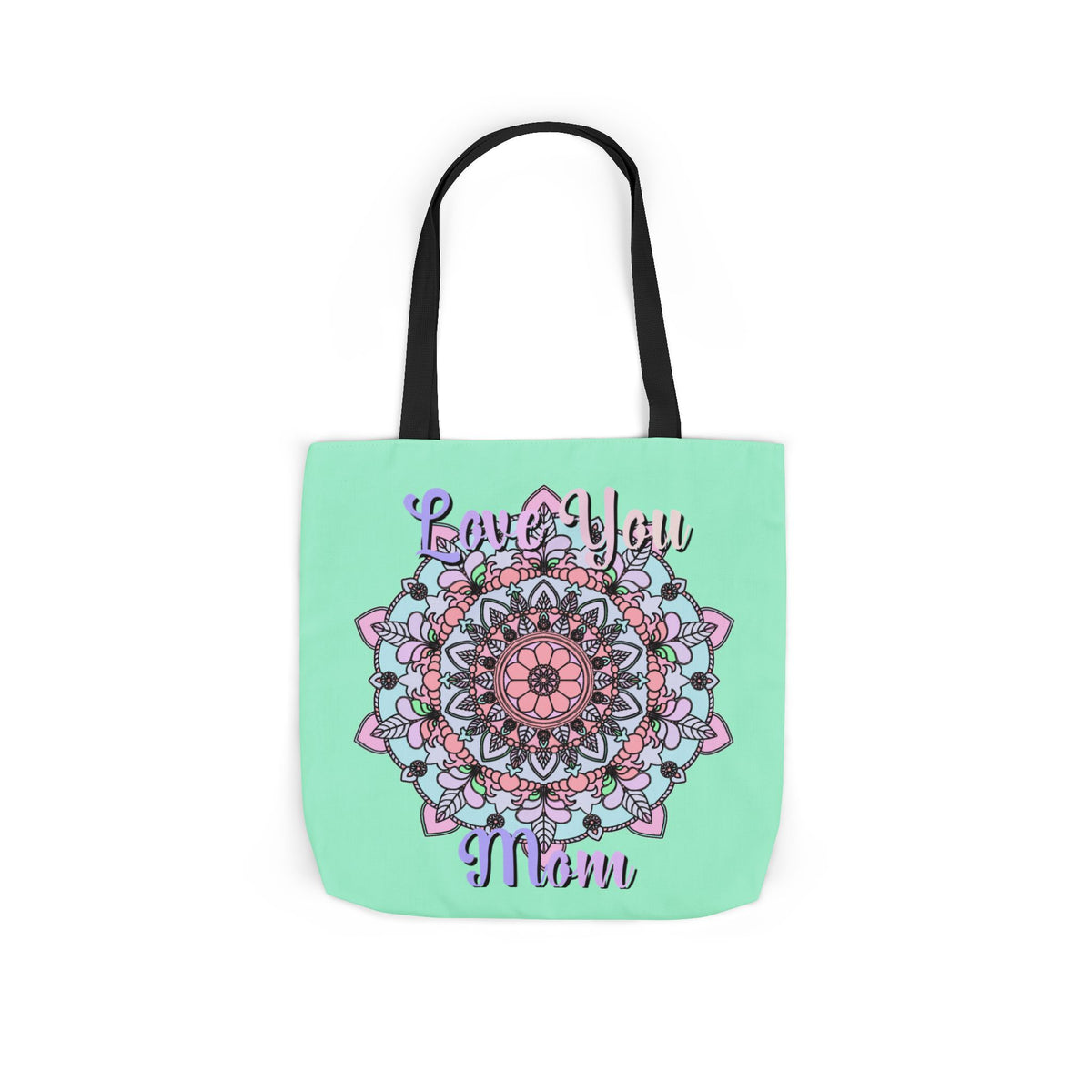 Mandala 'Love You Mom' Canvas Tote — Floral Mother's Day Gift Bag
