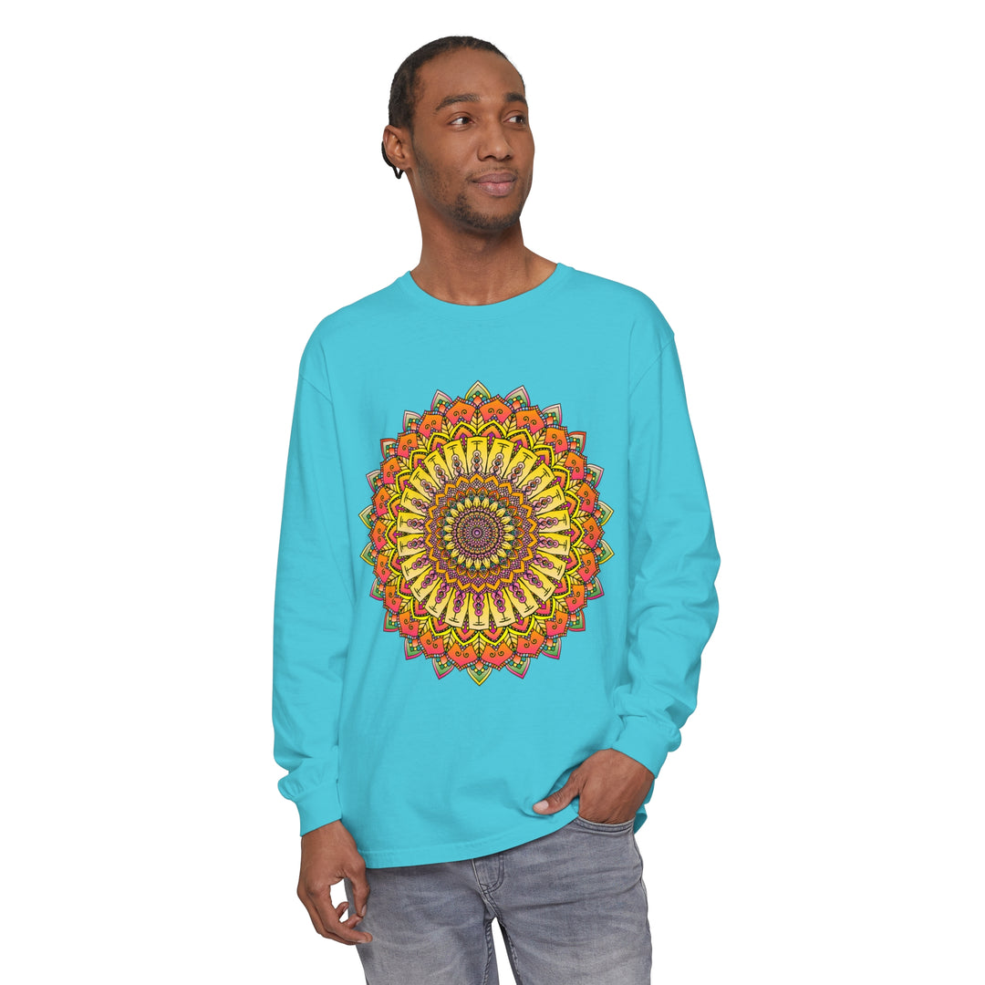 Intricate Mandala Unisex Long Sleeve T-Shirt with detailed and mesmerizing design