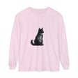 Black Cat Mystery - Unisex Long Sleeve Tee in black, featuring a mysterious and stylish design perfect for both men and women