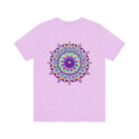 Colorful mandala tee with intricate design symbolizing spiritual peace and harmony