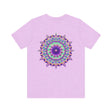 Colorful mandala tee with intricate design symbolizing spiritual peace and harmony