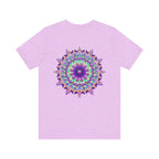 Colorful mandala tee with intricate design symbolizing spiritual peace and harmony