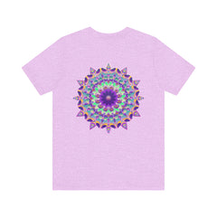 Colorful mandala tee with intricate design symbolizing spiritual peace and harmony