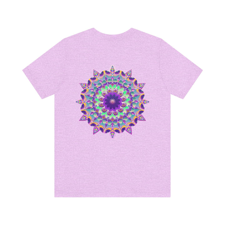 Colorful mandala tee with intricate design symbolizing spiritual peace and harmony