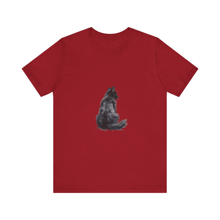 Cozy Black Cat Silhouette Tee - a soft and stylish graphic T-shirt featuring a sleek black cat design against a background, perfect for cat lovers and casual wear