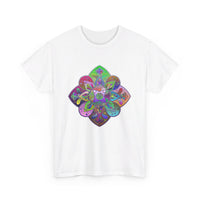 Colorful mandala art design on a comfortable unisex heavy cotton tee for yoga and mindfulness enthusiasts