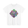 Colorful mandala art design on a comfortable unisex heavy cotton tee for yoga and mindfulness enthusiasts