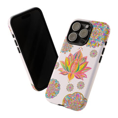Light pink lotus flower mandala design phone case for stylish protection
