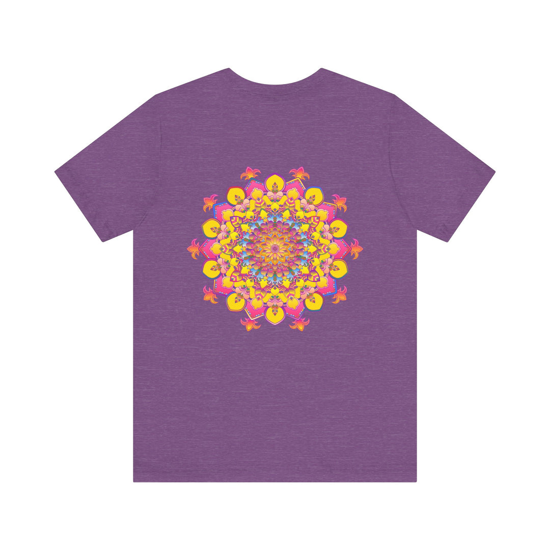 Beautiful white mandala tee with intricate design symbolizing spiritual peace and harmony, perfect for enhancing your inner zen and tranquility