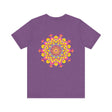 Beautiful white mandala tee with intricate design symbolizing spiritual peace and harmony, perfect for enhancing your inner zen and tranquility