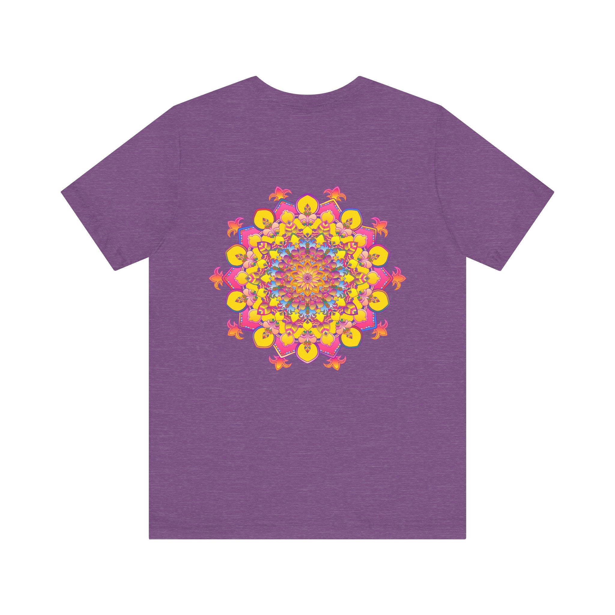 Beautiful white mandala tee with intricate design symbolizing spiritual peace and harmony, perfect for enhancing your inner zen and tranquility