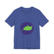 Sleepy Cat Mystery T-Shirt featuring a black cat design on a black background
