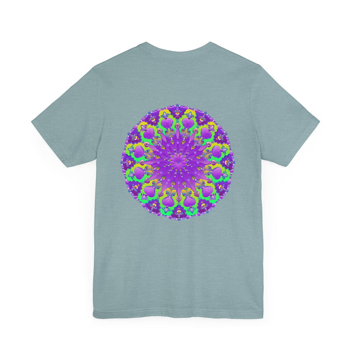 A beautiful purple mandala tee featuring intricate spiritual patterns for peace and harmony