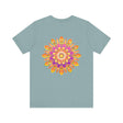 Vibrant mandala t-shirt featuring a colorful design symbolizing peace and harmony