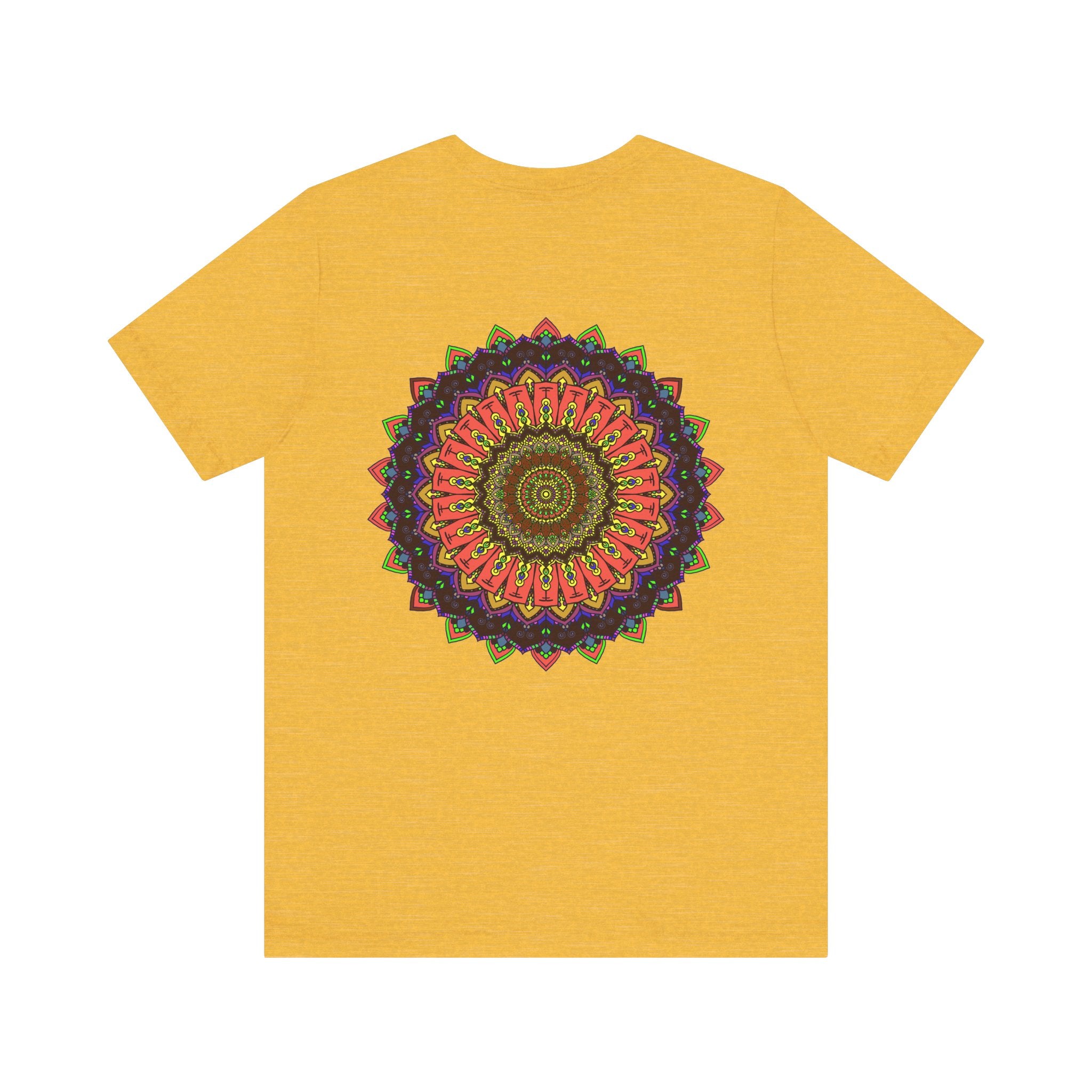 Vibrant mandala tee with spiritual symbolism for inner peace and tranquility
