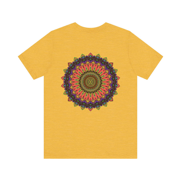 Vibrant mandala tee with spiritual symbolism for inner peace and tranquility