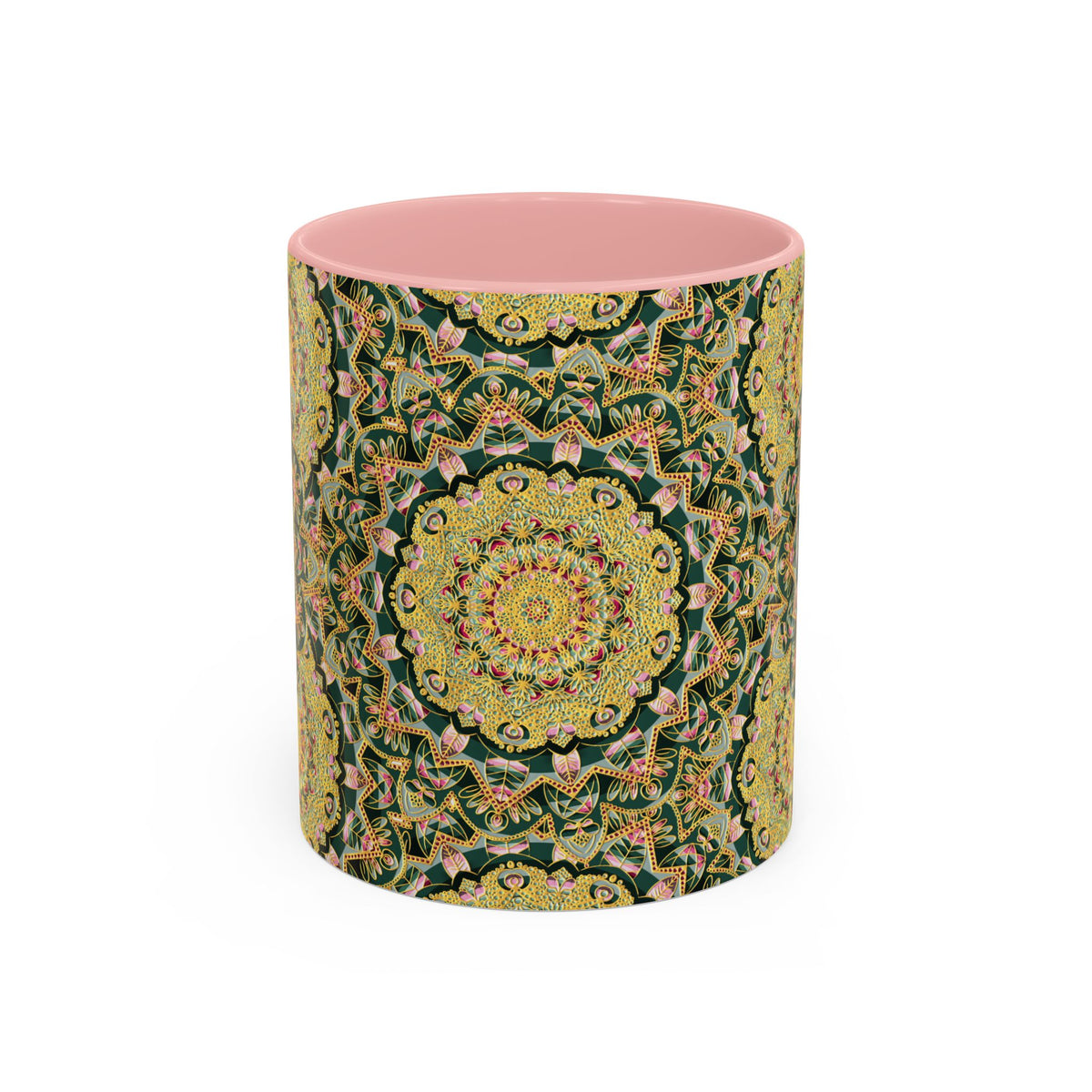 Mandala Floral Coffee Mug – Bohemian Botanical Ceramic Cup