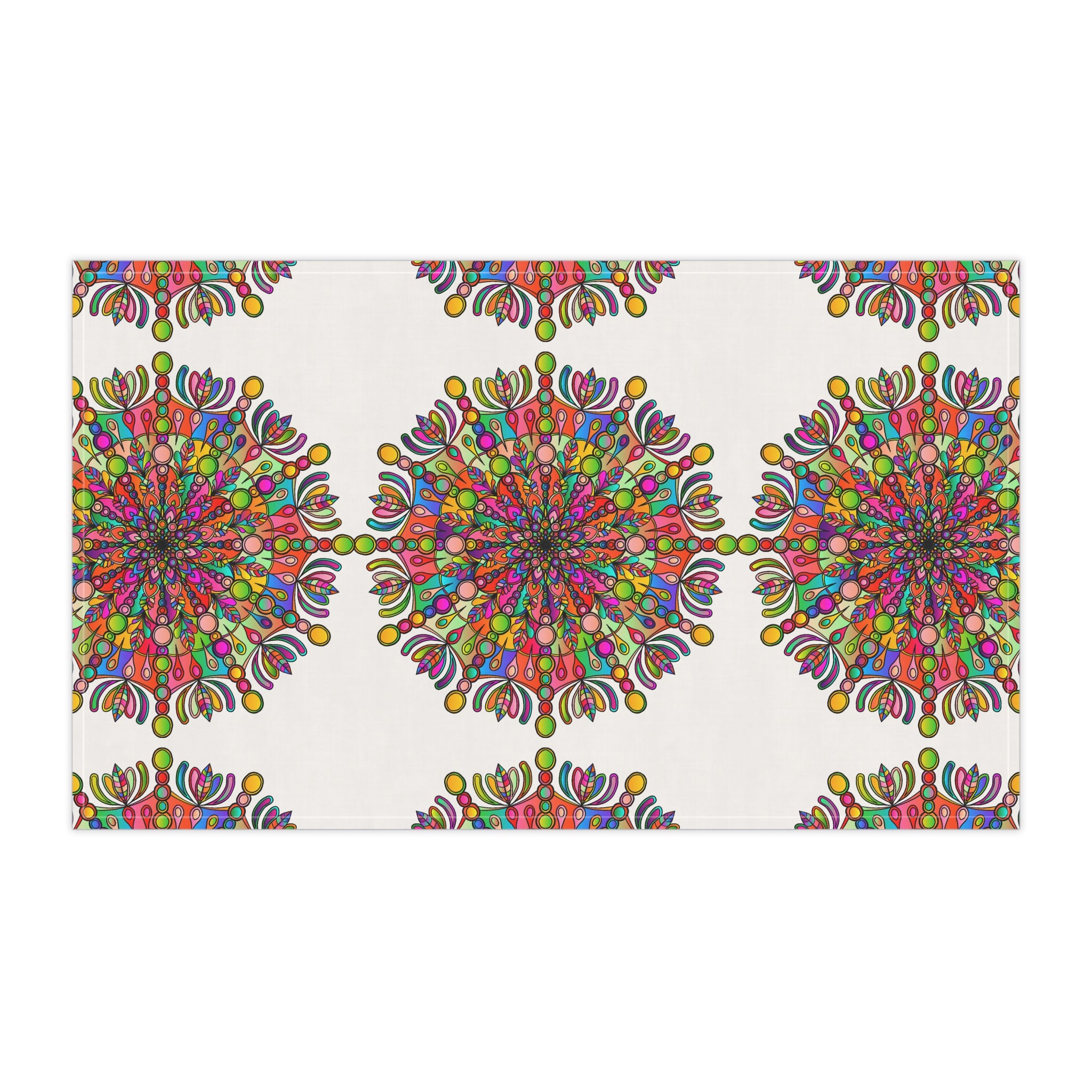Intricate Mandala Design Cotton Tea Towels for Lively Kitchens