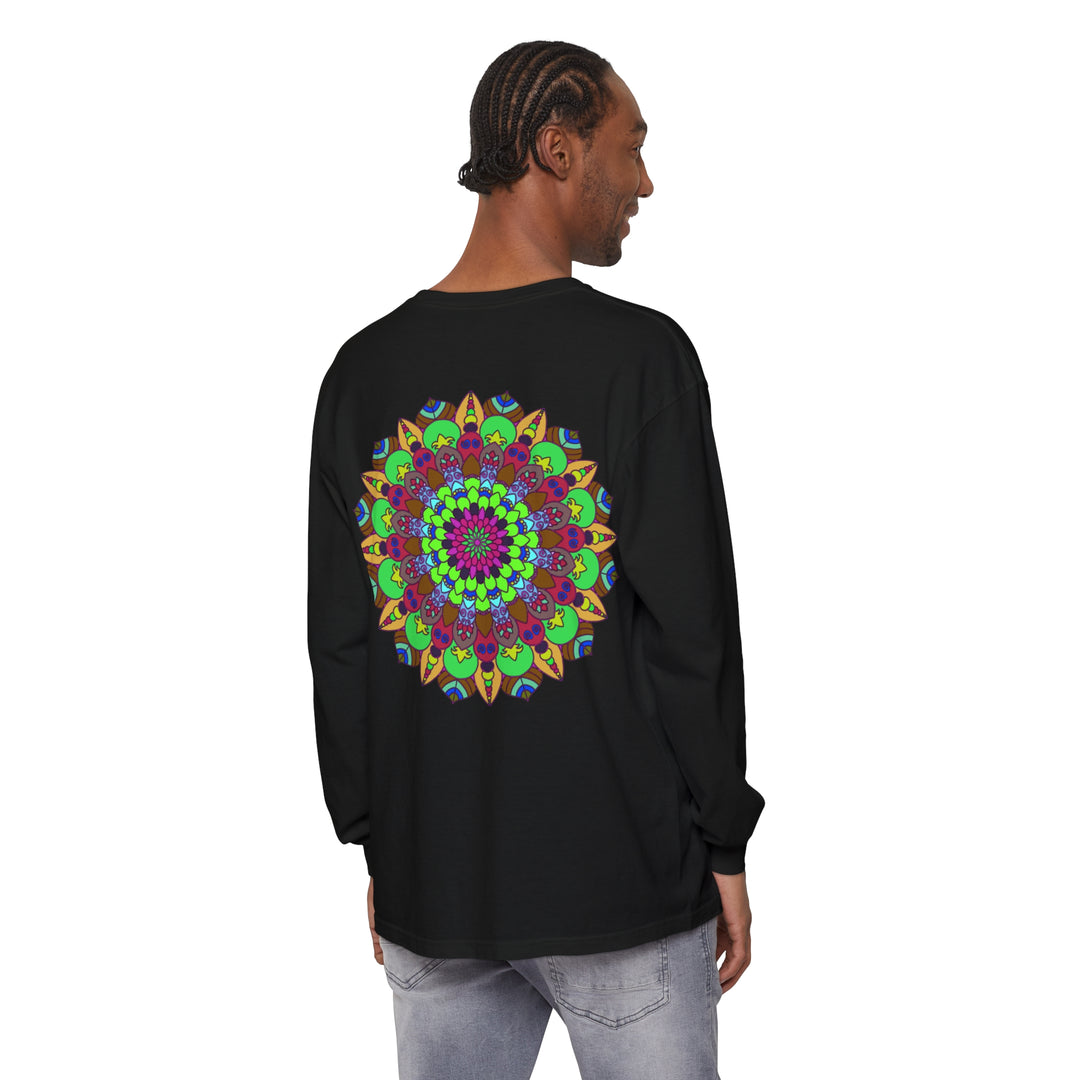 Colorful Mandala Unisex Long Sleeve T-Shirt featuring intricate and vibrant designs