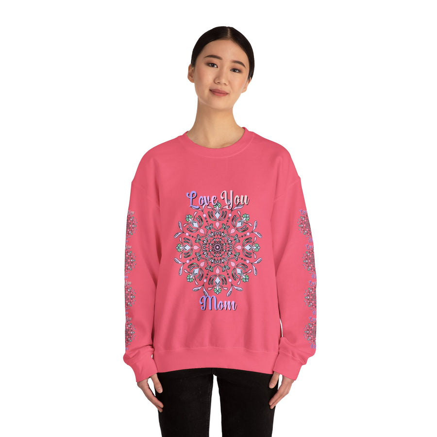 Mom Empowering Mandala Sweatshirt in Soft Pastel Hues