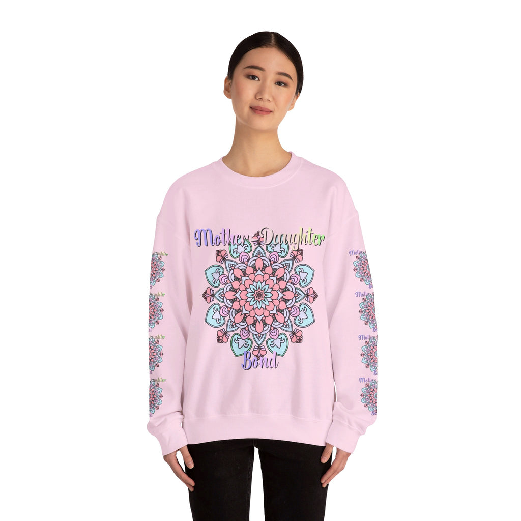 Beautiful unisex crewneck sweatshirt celebrating the special mother-daughter bond, perfect birthday gift for Mom in a cozy heavy blend fabric