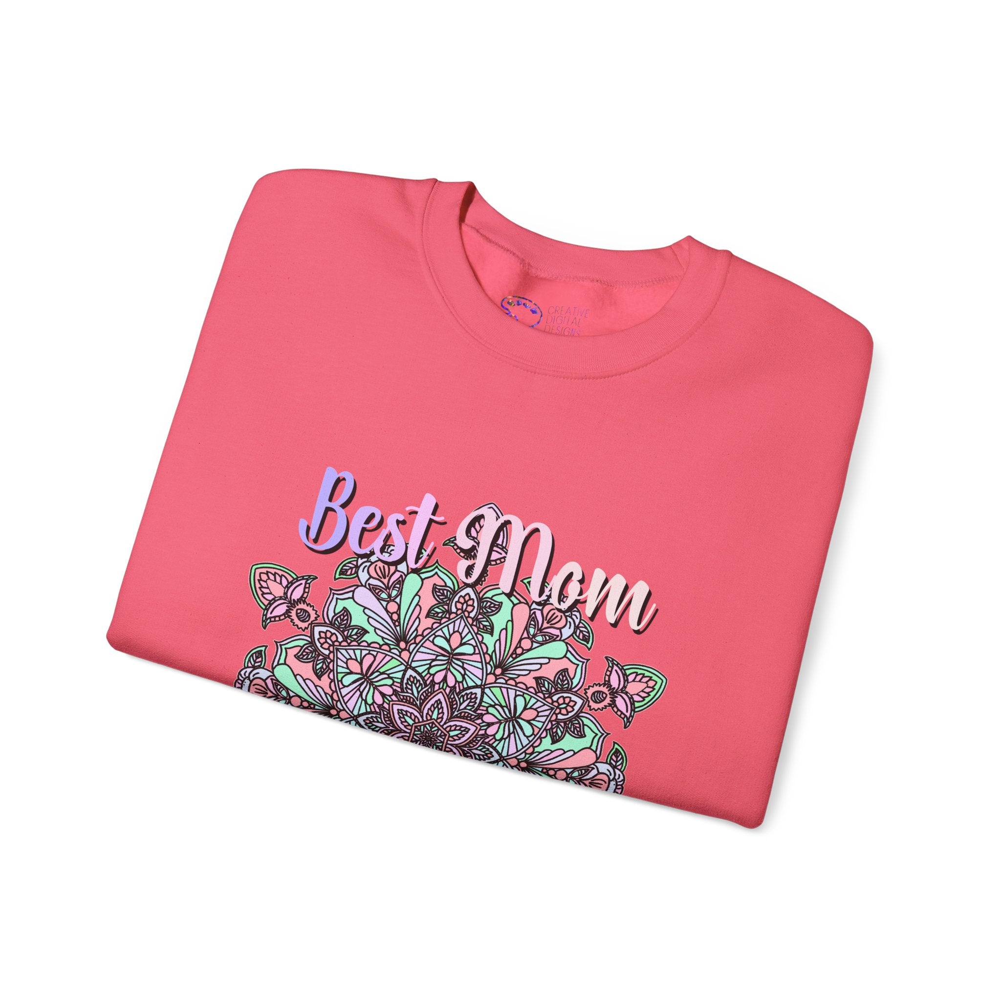 Mandala Design Sweatshirt in Soft Pink and Lavender for Moms