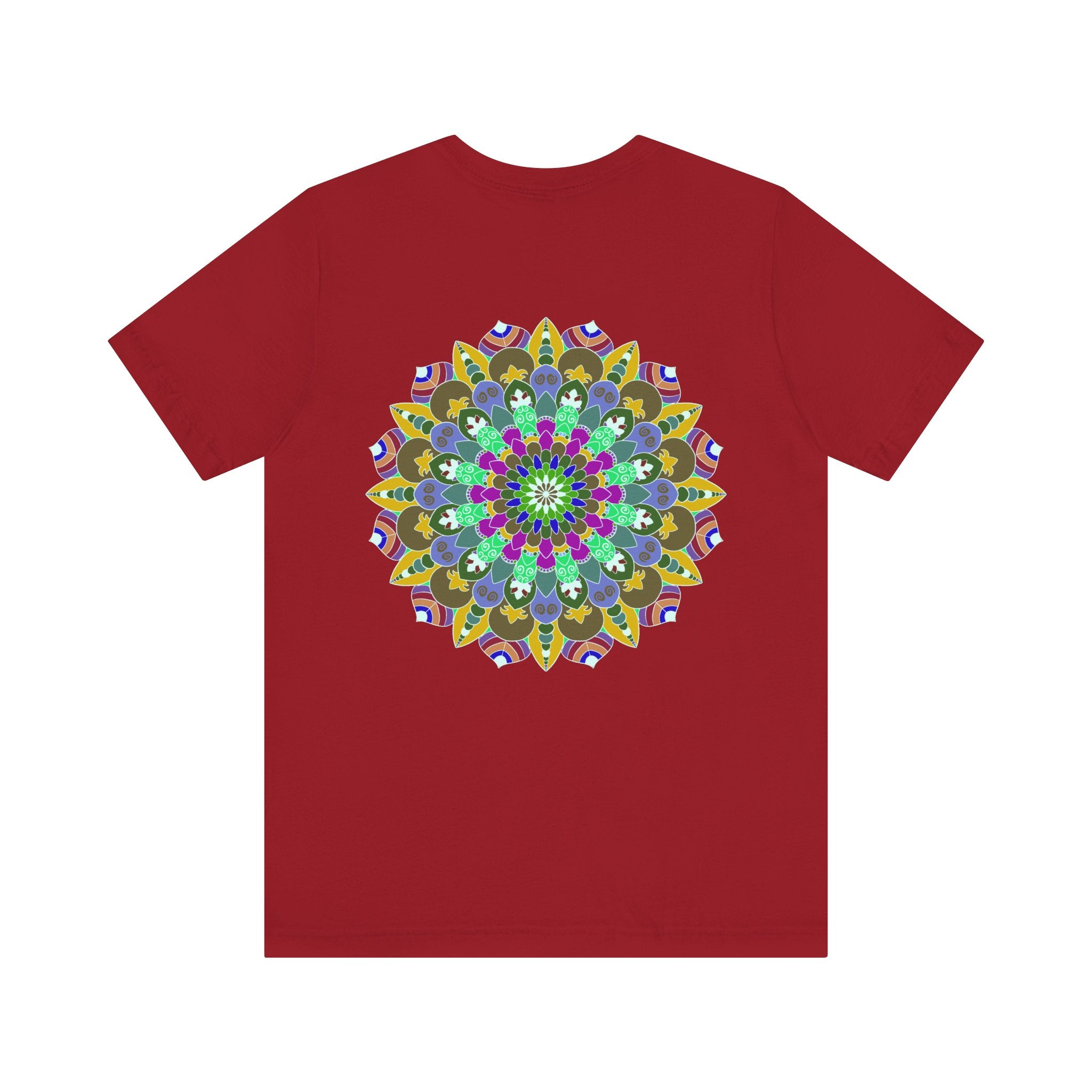 Vibrant Mandala Tee with intricate spiritual design promoting peace and harmony