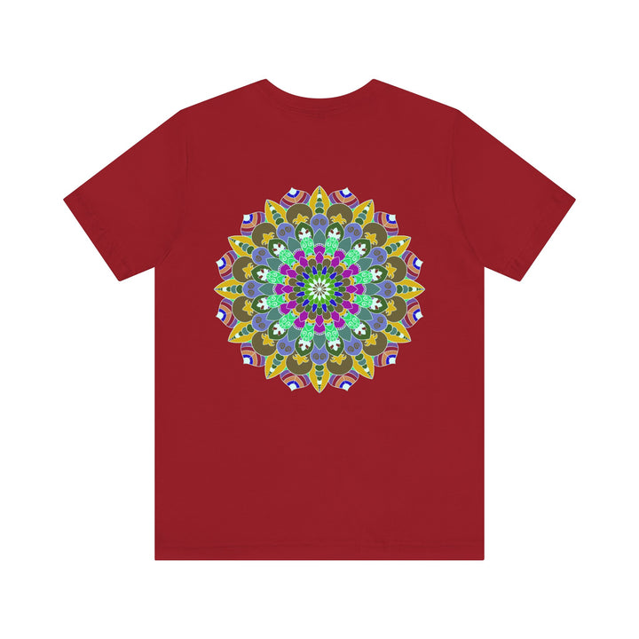 Vibrant Mandala Tee with intricate spiritual design promoting peace and harmony