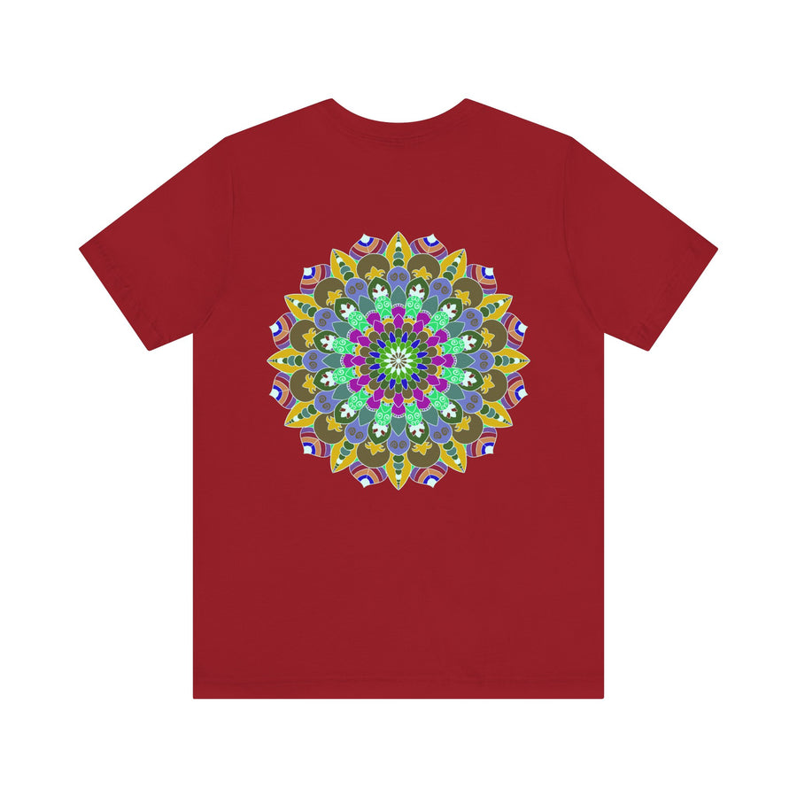 Vibrant Mandala Tee with intricate spiritual design promoting peace and harmony