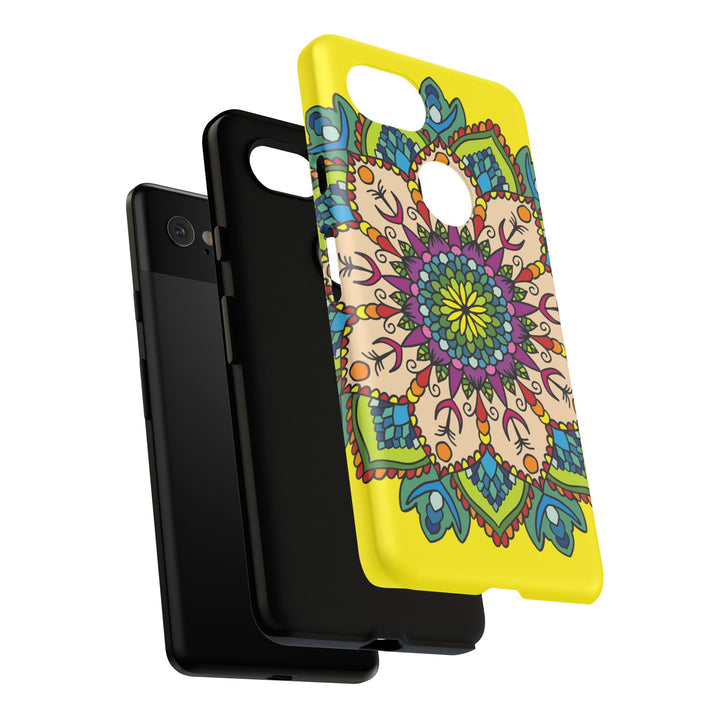 Intricate Floral Yellow Phone Case for Bold Protection and Style