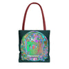 Colorful and intricate Mystical Nature Mandala Tote Bag with vibrant nature-inspired design