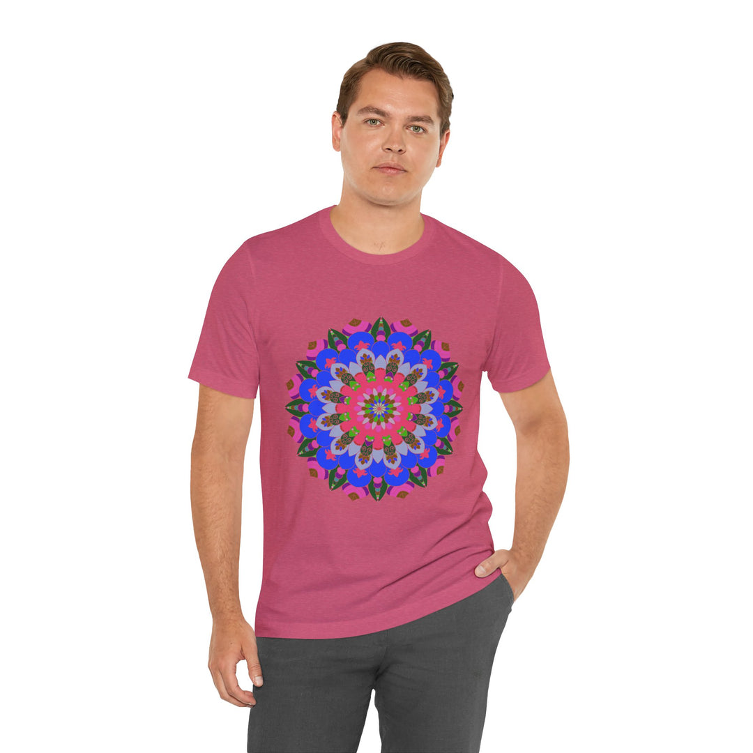 Vibrant and intricate mandala geometric design on a stylish t-shirt