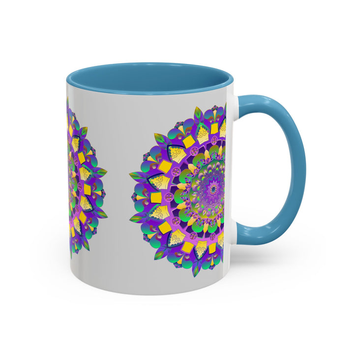 Unique Purple and Yellow Mandala Art Mug made of Ceramic