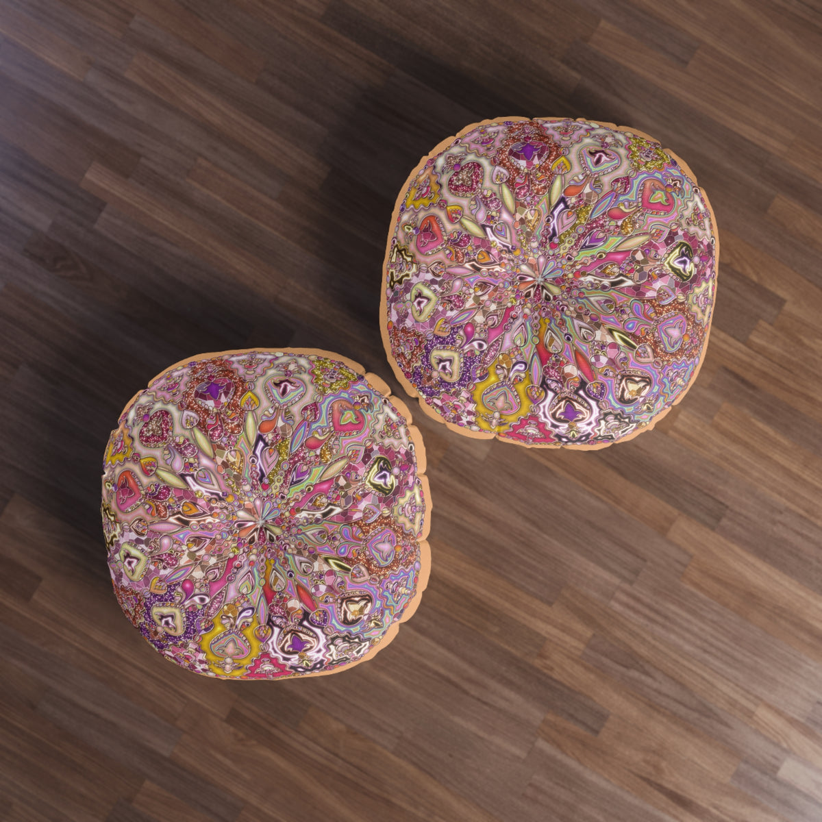 Boho Floral Mandala Tufted Floor Pillow