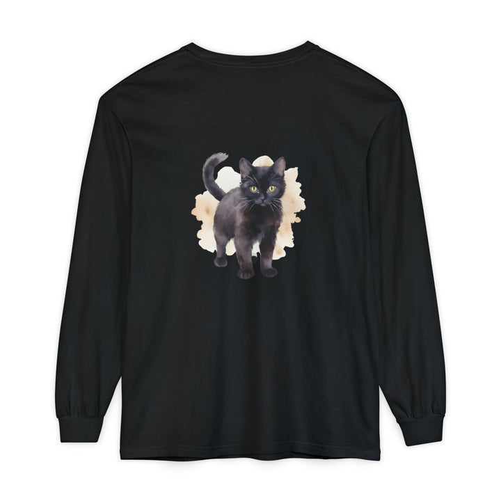 Black Cat Watercolor - Unisex Long Sleeve Tee