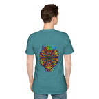 A softstyle unisex t-shirt with a hand-drawn mandala art design, perfect as a gift for a sister