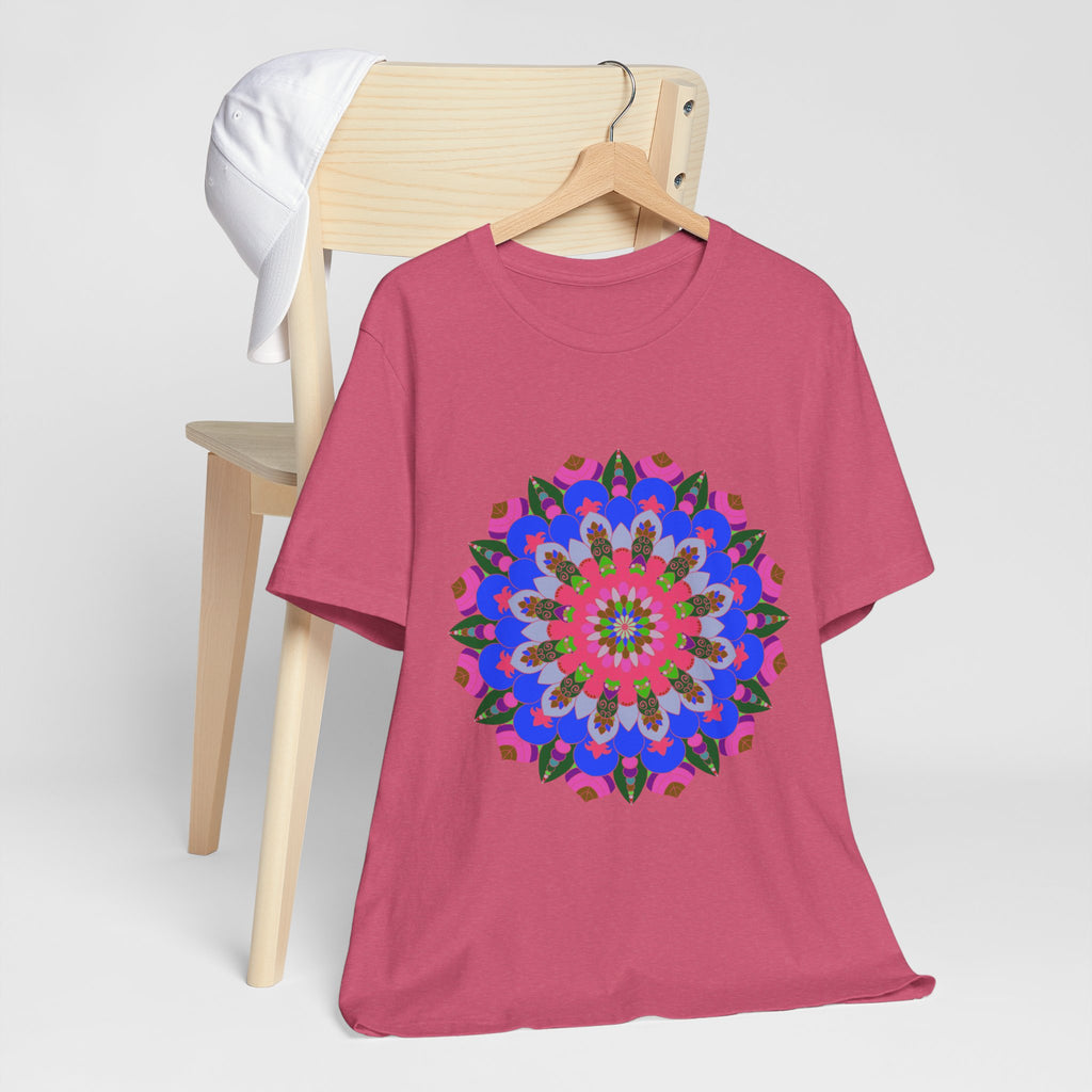 Vibrant and intricate mandala geometric design t-shirt in a variety of colors