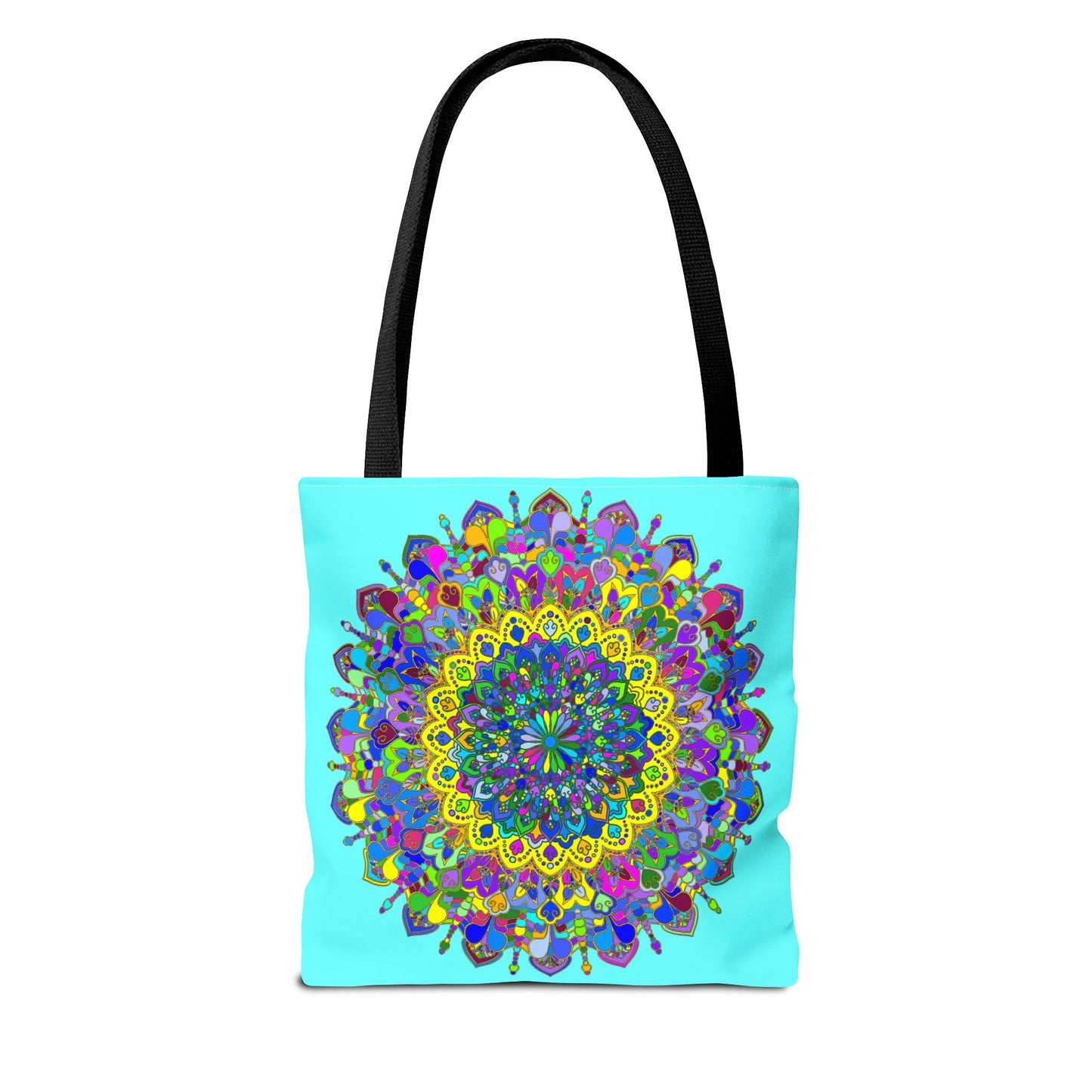 Colorful Mandala Art Tote Bag featuring intricate and vibrant design perfect for carrying your essentials in style