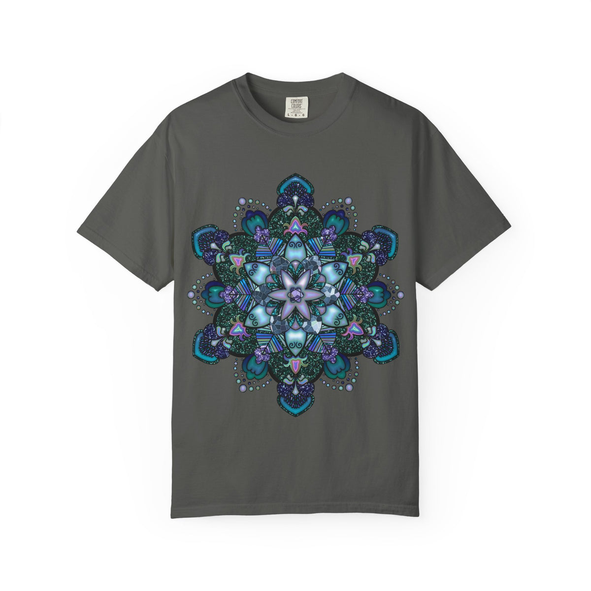 Mandala T-Shirt – Blue Purple Boho Geometric Floral Design