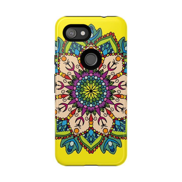 Intricate Floral Yellow Phone Case for Bold Protection and Style