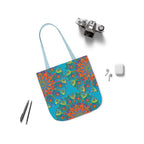 Canvas Tote Bag in Bright Tropical Colors for Summer Fun