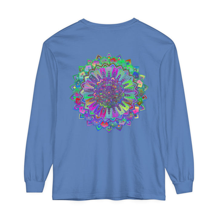 Colorful and intricate mandala design long sleeve t-shirt for a vibrant look